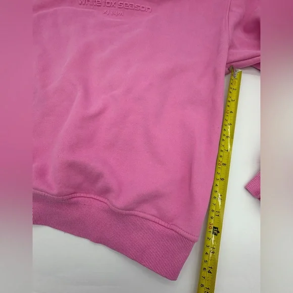 White Fox Pink Hoodie “White Fox Season” Embossed Logo Size S/M Oversized - Picture 6 of 10
